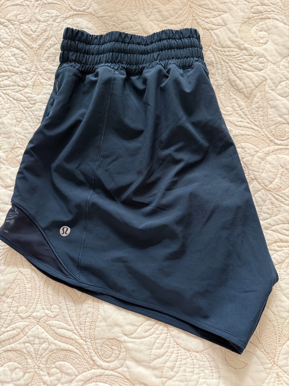 lululemon athletica Navy Athletic Shorts- Hotty Hot High Rise Lined 4”